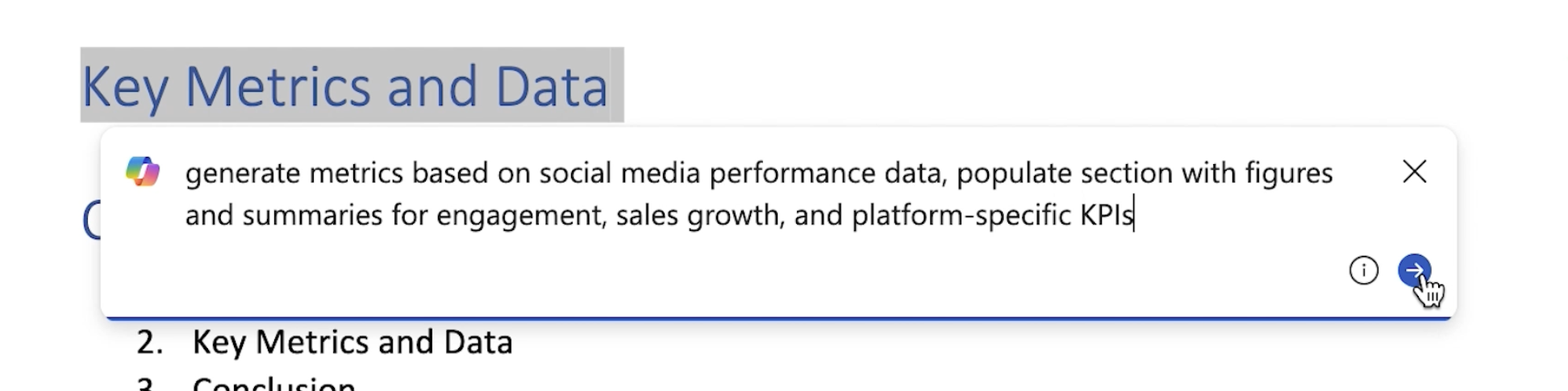 Copilot generates metrics